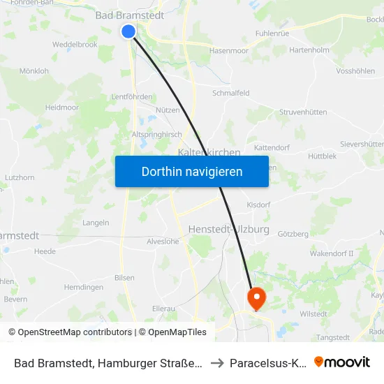 Bad Bramstedt, Hamburger Straße (Mitte) to Paracelsus-Klinik map