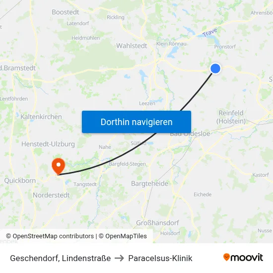 Geschendorf, Lindenstraße to Paracelsus-Klinik map