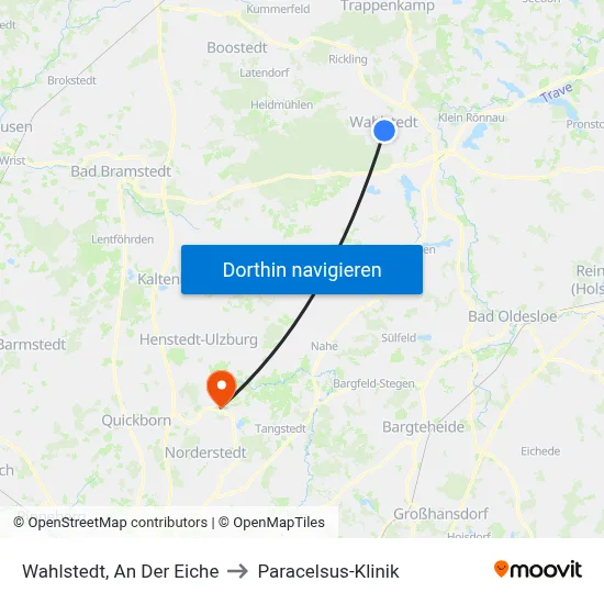 Wahlstedt, An Der Eiche to Paracelsus-Klinik map