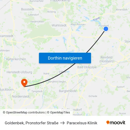 Goldenbek, Pronstorfer Straße to Paracelsus-Klinik map