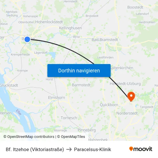 Bf. Itzehoe (Viktoriastraße) to Paracelsus-Klinik map