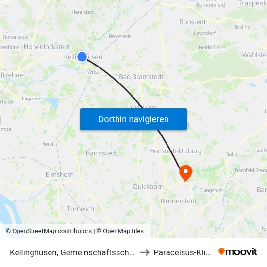 Kellinghusen, Gemeinschaftsschule to Paracelsus-Klinik map