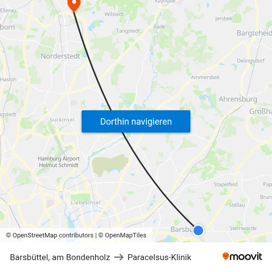 Barsbüttel, am Bondenholz to Paracelsus-Klinik map