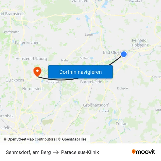 Sehmsdorf, am Berg to Paracelsus-Klinik map