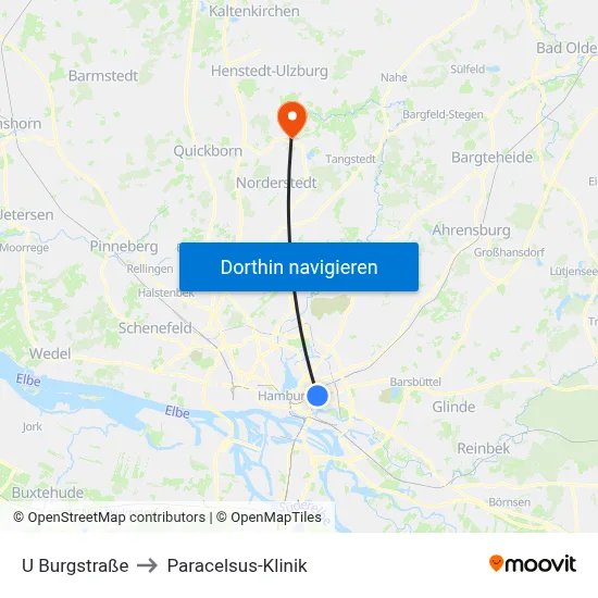 U Burgstraße to Paracelsus-Klinik map