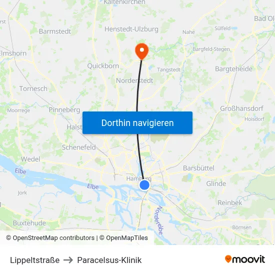 Lippeltstraße to Paracelsus-Klinik map