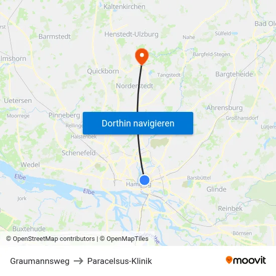 Graumannsweg to Paracelsus-Klinik map