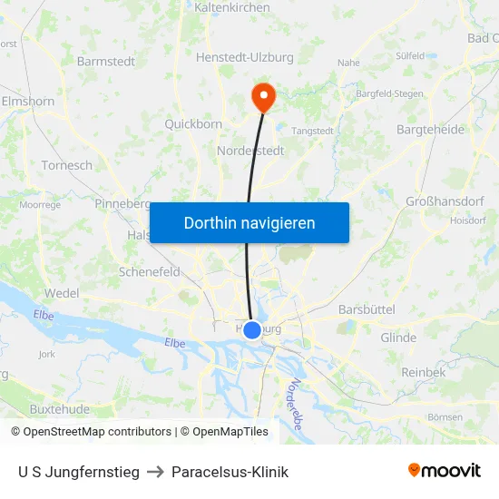 U S Jungfernstieg to Paracelsus-Klinik map