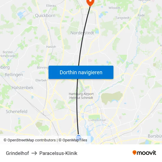 Grindelhof to Paracelsus-Klinik map
