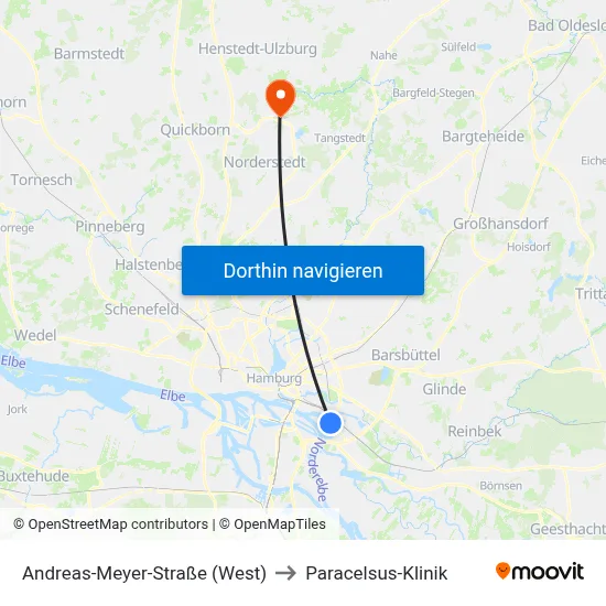 Andreas-Meyer-Straße (West) to Paracelsus-Klinik map