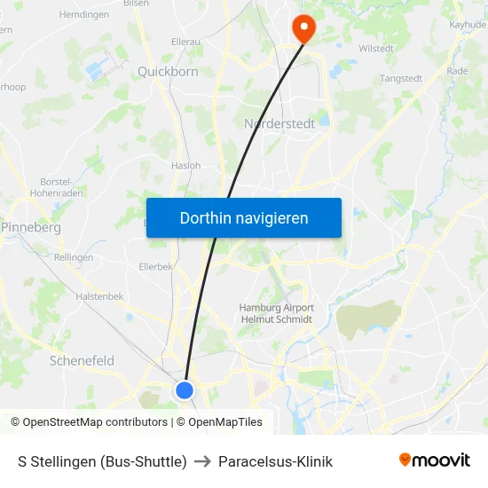 S Stellingen (Bus-Shuttle) to Paracelsus-Klinik map