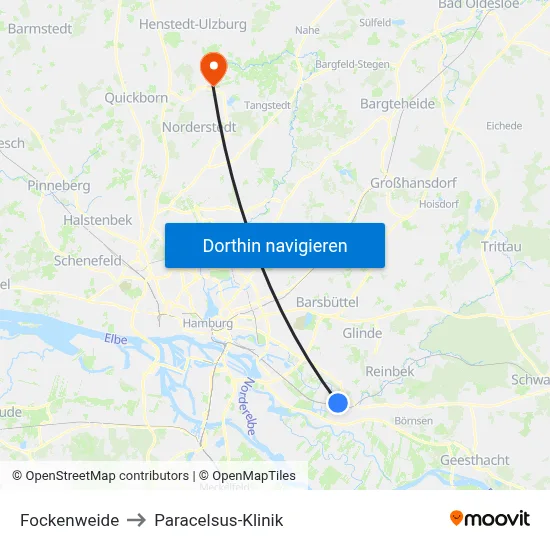 Fockenweide to Paracelsus-Klinik map