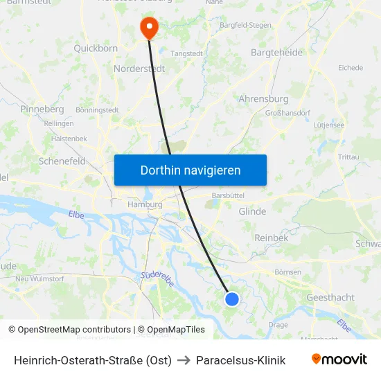 Heinrich-Osterath-Straße (Ost) to Paracelsus-Klinik map