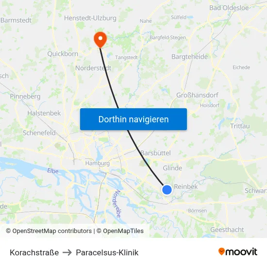Korachstraße to Paracelsus-Klinik map