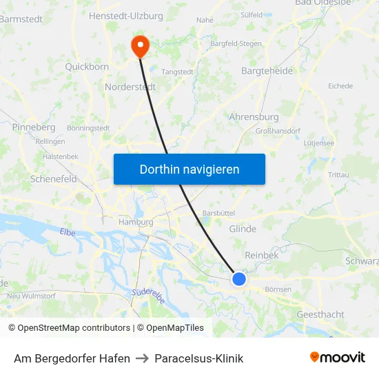 Am Bergedorfer Hafen to Paracelsus-Klinik map