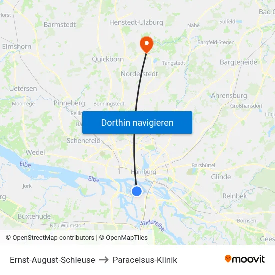 Ernst-August-Schleuse to Paracelsus-Klinik map
