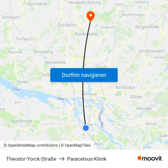 Theodor-Yorck-Straße to Paracelsus-Klinik map
