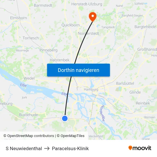 S Neuwiedenthal to Paracelsus-Klinik map