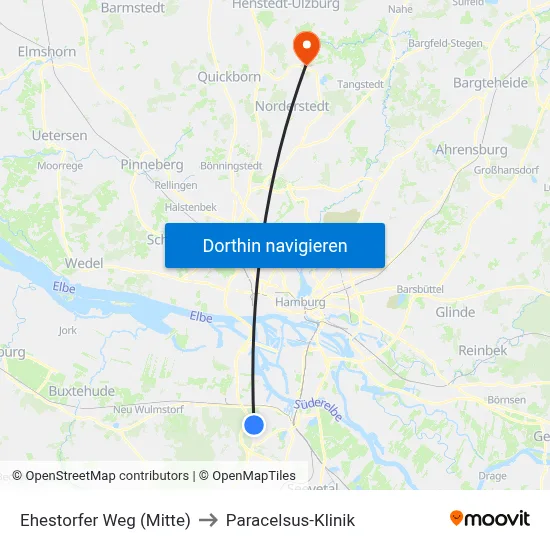 Ehestorfer Weg (Mitte) to Paracelsus-Klinik map