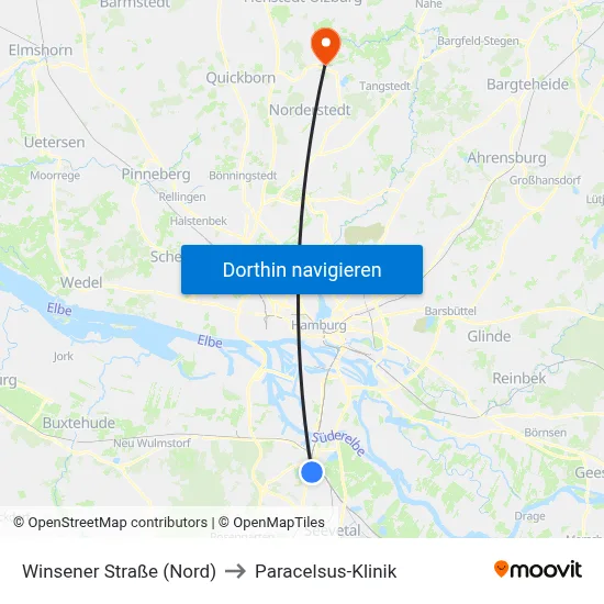 Winsener Straße (Nord) to Paracelsus-Klinik map