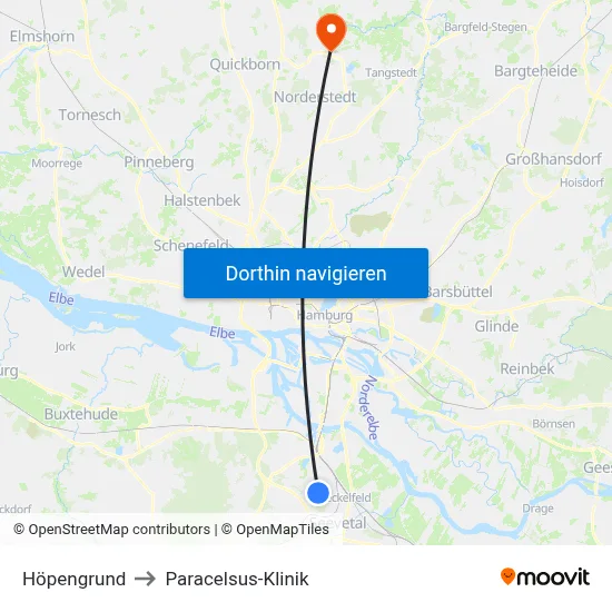 Höpengrund to Paracelsus-Klinik map