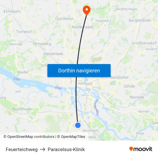 Feuerteichweg to Paracelsus-Klinik map