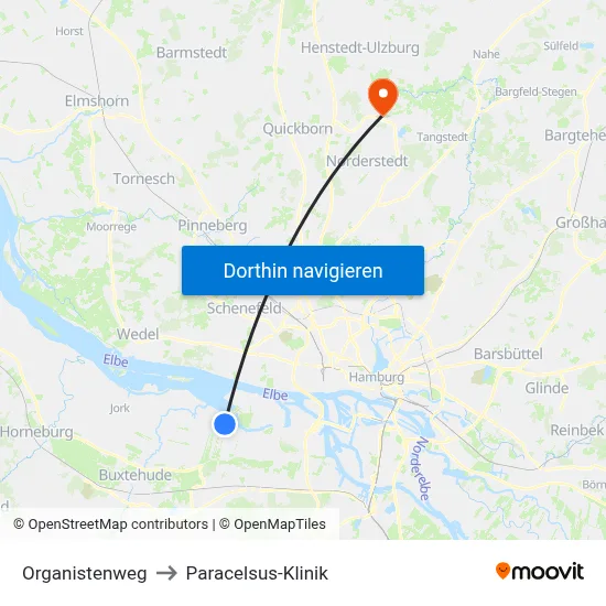 Organistenweg to Paracelsus-Klinik map