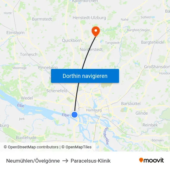 Neumühlen/Övelgönne to Paracelsus-Klinik map