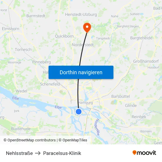 Nehlsstraße to Paracelsus-Klinik map