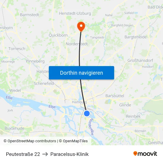 Peutestraße 22 to Paracelsus-Klinik map
