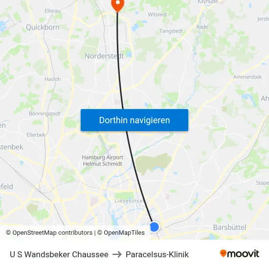 U S Wandsbeker Chaussee to Paracelsus-Klinik map