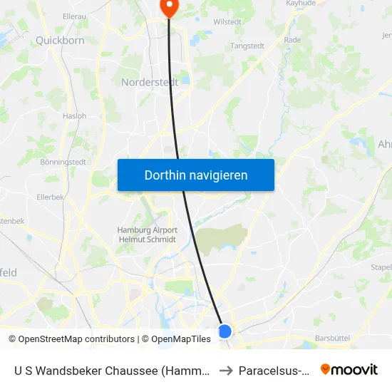 U S Wandsbeker Chaussee (Hammer Straße) to Paracelsus-Klinik map