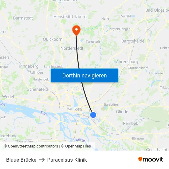 Blaue Brücke to Paracelsus-Klinik map