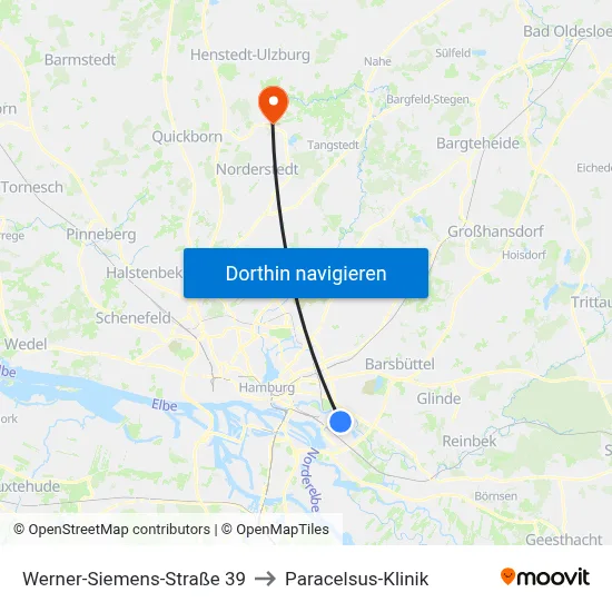Werner-Siemens-Straße 39 to Paracelsus-Klinik map