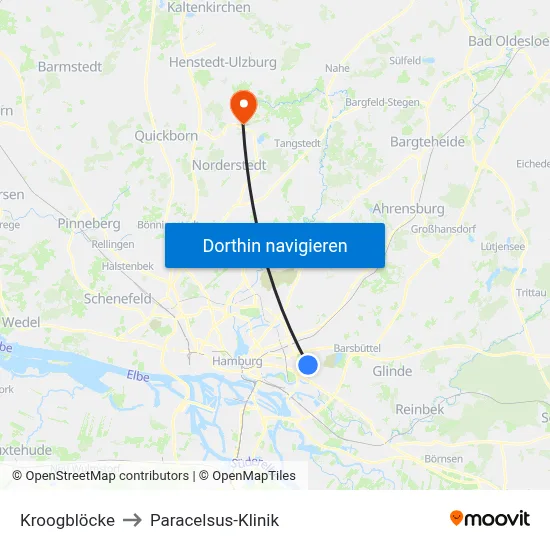 Kroogblöcke to Paracelsus-Klinik map