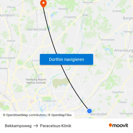 Bekkampsweg to Paracelsus-Klinik map
