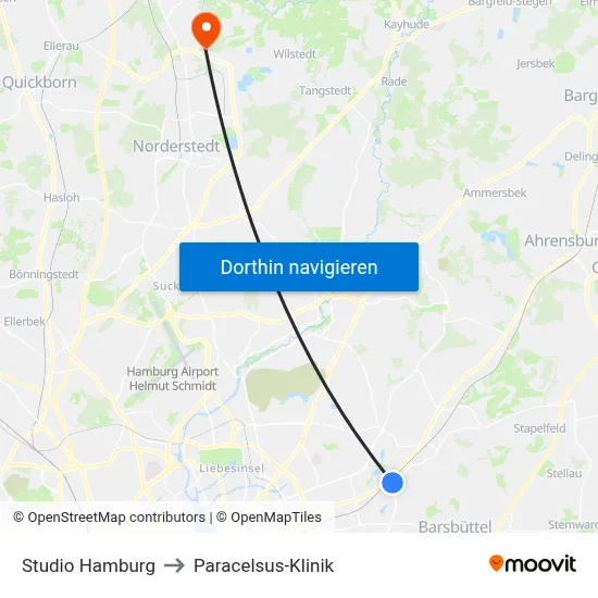 Studio Hamburg to Paracelsus-Klinik map