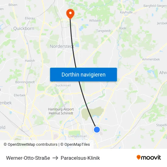 Werner-Otto-Straße to Paracelsus-Klinik map