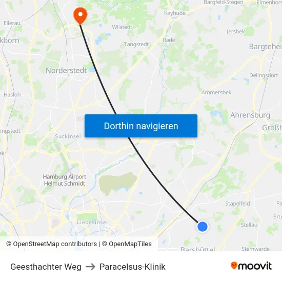 Geesthachter Weg to Paracelsus-Klinik map