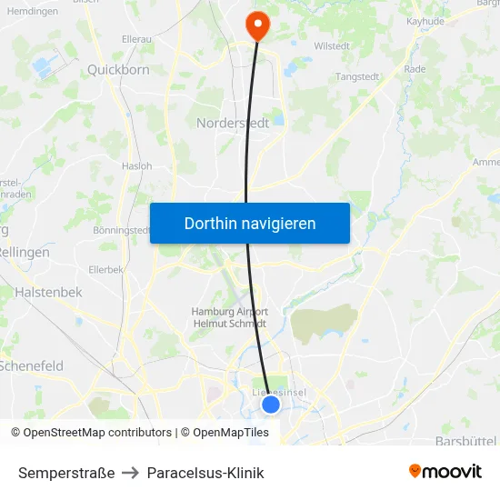 Semperstraße to Paracelsus-Klinik map