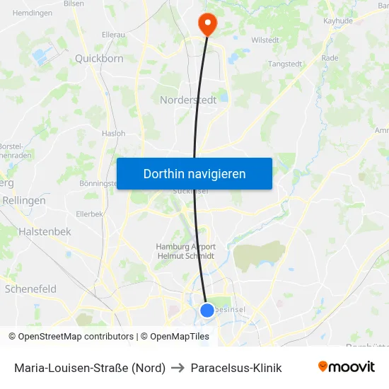 Maria-Louisen-Straße (Nord) to Paracelsus-Klinik map