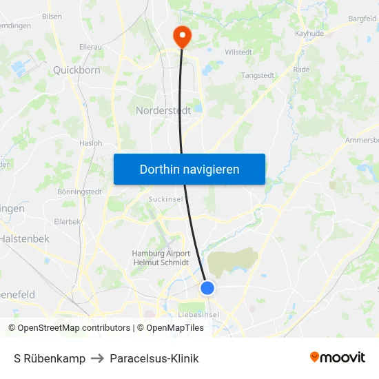 S Rübenkamp to Paracelsus-Klinik map