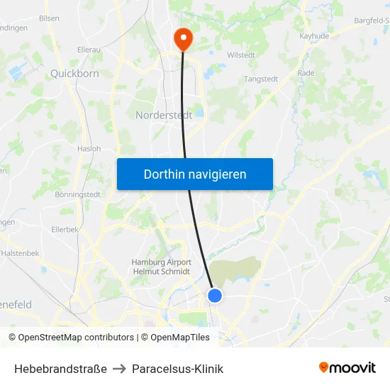 Hebebrandstraße to Paracelsus-Klinik map