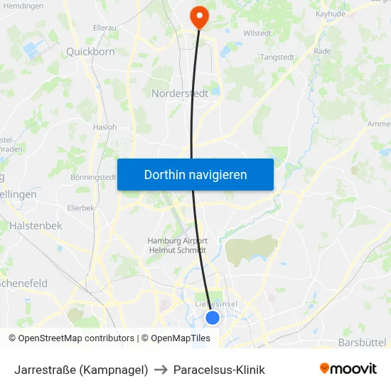 Jarrestraße (Kampnagel) to Paracelsus-Klinik map