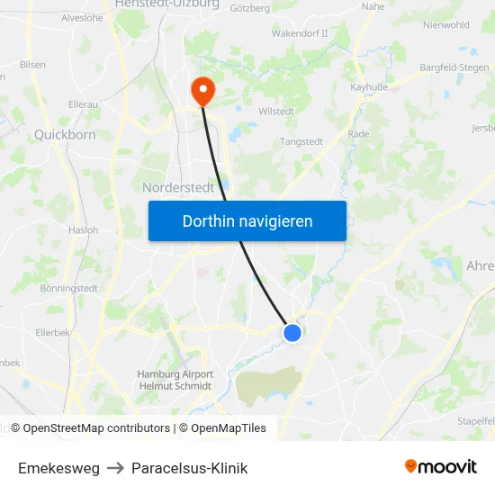 Emekesweg to Paracelsus-Klinik map