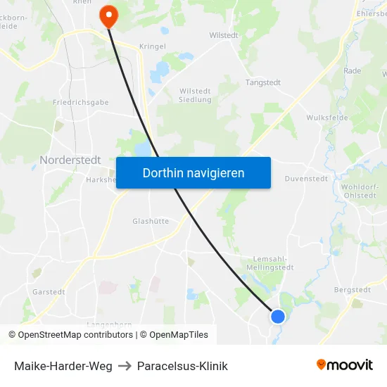 Maike-Harder-Weg to Paracelsus-Klinik map