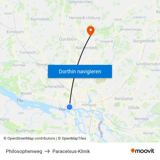 Philosophenweg to Paracelsus-Klinik map