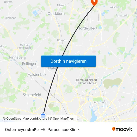 Ostermeyerstraße to Paracelsus-Klinik map