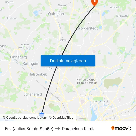Eez (Julius-Brecht-Straße) to Paracelsus-Klinik map