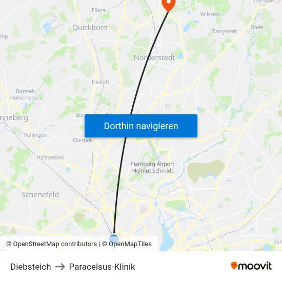 Diebsteich to Paracelsus-Klinik map